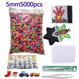 5000pcs Large 5mm Hama Beads (2 Template+3 Iron Paper+2 Tweezers) Mini Hama Fuse Beads Diy Kids Educational Toys