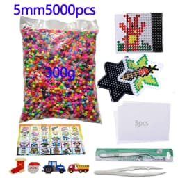5000pcs Large 5mm Hama Beads (2 Template+3 Iron Paper+2 Tweezers) Mini Hama Fuse Beads Diy Kids Educational Toys