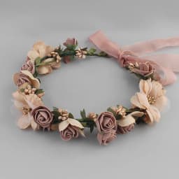 Meldel Bridal Hair Accessories Foam Rose Headband Women Headdress Silk Fake Flower Wreath Handmade Headband