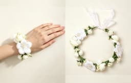 Meldel Bridal Hair Accessories Foam Rose Headband Women Headdress Silk Fake Flower Wreath Handmade Headband