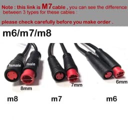 7mm m7 2 3 4 5 6 Pin core 1 male to female male plug cable Connector Waterproof Sensor E-bike Electric bicycle cord 0.2m/1m