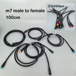 7mm m7 2 3 4 5 6 Pin core 1 male to female male plug cable Connector Waterproof Sensor E-bike Electric bicycle cord 0.2m/1m