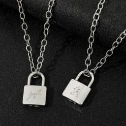 Fashionable Creative Metal Lock Necklace Same As Huang Xuanchen's Style New Punk Necklace Men Women Fans Gifts
