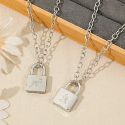 Fashionable Creative Metal Lock Necklace Same As Huang Xuanchen's Style New Punk Necklace Men Women Fans Gifts