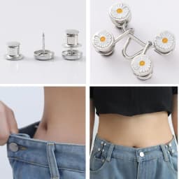 2pcs Skirt Pants Tighten Waist Brooches Jeans Adjustable Waist Clip Button Pearl Women's Brooch Set DIY Clothing Accessories K0