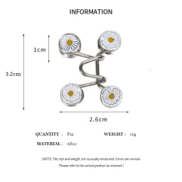 2pcs Skirt Pants Tighten Waist Brooches Jeans Adjustable Waist Clip Button Pearl Women's Brooch Set DIY Clothing Accessories K0