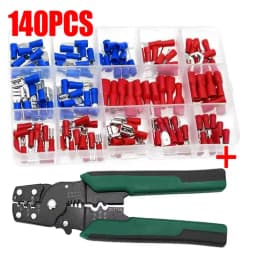 Multi-Function 4-in-1 Electric Crimping Plier Kit With 140/280Pcs Spade Terminal Wire Stripping Cutting Connetor Crimping Tool