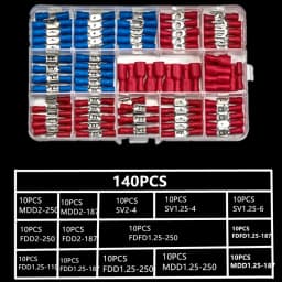 Multi-Function 4-in-1 Electric Crimping Plier Kit With 140/280Pcs Spade Terminal Wire Stripping Cutting Connetor Crimping Tool