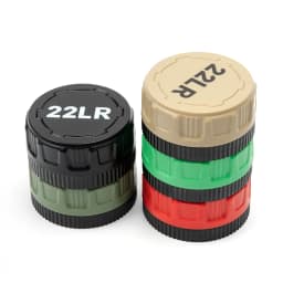 A compact storage case capable of holding 55 .22LR rounds—convenient for carrying to the shooting range.