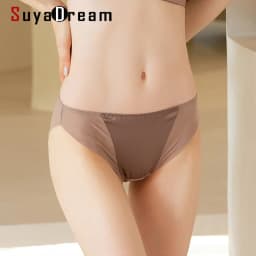 SuyaDream Women's Lace Briefs Underwear 100% Natural Silk Lining, Health Underpants Everyday Wear Intimates, 2025 Summer New
