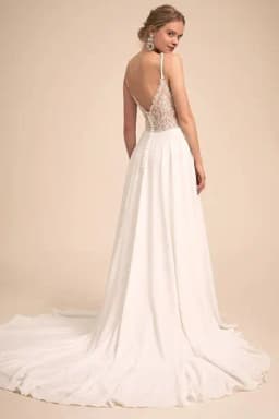 Simple & Charming V-neck Neckline Wedding Dress With Lace Back Bridal Dress Vestido De Festa De Casamento