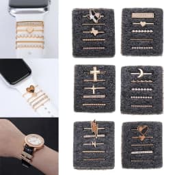 Decoration For Apple watch band ultra 8 7se Charms Diamond Jewelry iWatch/Galaxy watch 5/4/3 Bracelet silicone Strap Accessories