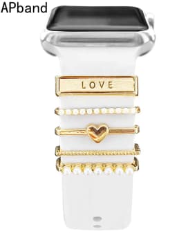 Decoration For Apple watch band ultra 8 7se Charms Diamond Jewelry iWatch/Galaxy watch 5/4/3 Bracelet silicone Strap Accessories