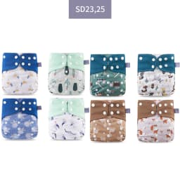 Elinfant Cloth Diaper Set Baby 8 Pcs/Set Pocket Diapers One Size Or With 8 Pcs Insert Adjustable Cloth Nappy For Baby Girls&Boys