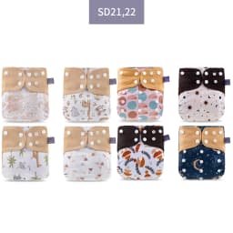 Elinfant Cloth Diaper Set Baby 8 Pcs/Set Pocket Diapers One Size Or With 8 Pcs Insert Adjustable Cloth Nappy For Baby Girls&Boys