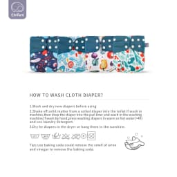Elinfant Cloth Diaper Set Baby 8 Pcs/Set Pocket Diapers One Size Or With 8 Pcs Insert Adjustable Cloth Nappy For Baby Girls&Boys