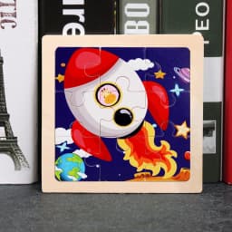Wooden Toys 11x11cm Jigsaw 3d Puzzle Cartoon Animal Traffic Wooden Puzzle Game Montessori Educational Toys For Children