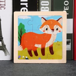Wooden Toys 11x11cm Jigsaw 3d Puzzle Cartoon Animal Traffic Wooden Puzzle Game Montessori Educational Toys For Children
