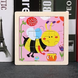 Wooden Toys 11x11cm Jigsaw 3d Puzzle Cartoon Animal Traffic Wooden Puzzle Game Montessori Educational Toys For Children