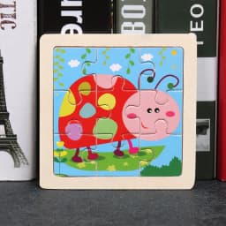 Wooden Toys 11x11cm Jigsaw 3d Puzzle Cartoon Animal Traffic Wooden Puzzle Game Montessori Educational Toys For Children