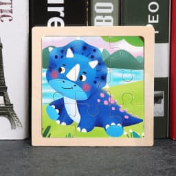 Wooden Toys 11x11cm Jigsaw 3d Puzzle Cartoon Animal Traffic Wooden Puzzle Game Montessori Educational Toys For Children