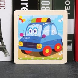 Wooden Toys 11x11cm Jigsaw 3d Puzzle Cartoon Animal Traffic Wooden Puzzle Game Montessori Educational Toys For Children