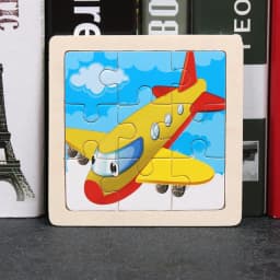 Wooden Toys 11x11cm Jigsaw 3d Puzzle Cartoon Animal Traffic Wooden Puzzle Game Montessori Educational Toys For Children