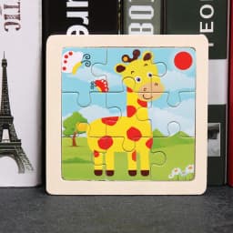 Wooden Toys 11x11cm Jigsaw 3d Puzzle Cartoon Animal Traffic Wooden Puzzle Game Montessori Educational Toys For Children