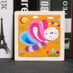 Wooden Toys 11x11cm Jigsaw 3d Puzzle Cartoon Animal Traffic Wooden Puzzle Game Montessori Educational Toys For Children