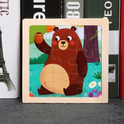 Wooden Toys 11x11cm Jigsaw 3d Puzzle Cartoon Animal Traffic Wooden Puzzle Game Montessori Educational Toys For Children