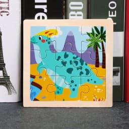 Wooden Toys 11x11cm Jigsaw 3d Puzzle Cartoon Animal Traffic Wooden Puzzle Game Montessori Educational Toys For Children