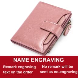 New Short Women Wallets Genuine Leather Zipper Coin Pocket Women Name Engraved High Quality Card Holder Kpop Female Wallet