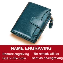 New Short Women Wallets Genuine Leather Zipper Coin Pocket Women Name Engraved High Quality Card Holder Kpop Female Wallet