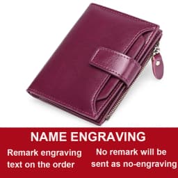 New Short Women Wallets Genuine Leather Zipper Coin Pocket Women Name Engraved High Quality Card Holder Kpop Female Wallet