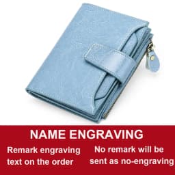 New Short Women Wallets Genuine Leather Zipper Coin Pocket Women Name Engraved High Quality Card Holder Kpop Female Wallet