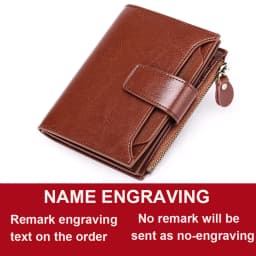New Short Women Wallets Genuine Leather Zipper Coin Pocket Women Name Engraved High Quality Card Holder Kpop Female Wallet