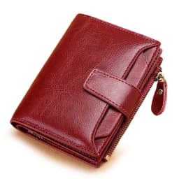 New Short Women Wallets Genuine Leather Zipper Coin Pocket Women Name Engraved High Quality Card Holder Kpop Female Wallet
