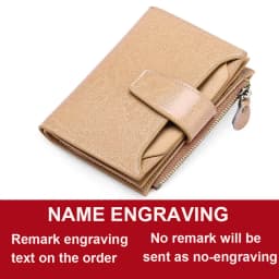 New Short Women Wallets Genuine Leather Zipper Coin Pocket Women Name Engraved High Quality Card Holder Kpop Female Wallet