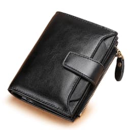 New Short Women Wallets Genuine Leather Zipper Coin Pocket Women Name Engraved High Quality Card Holder Kpop Female Wallet