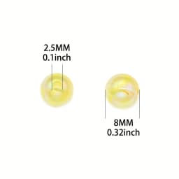 100pcs 6/8/10mm Acrylic Imitation Pearl Beads、 Random Mixed Color、AB Color 、with Hole Loose Bead Diy Handmade Jewelry Material
