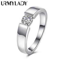 Charm 925 Sterling Silver Rings For Women Shining Crystal Size 7/8/9/10 Fashion Party Gifts Engagement Wedding Jewelry