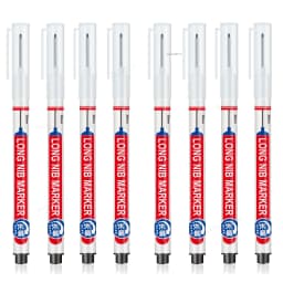 8Pcs/Set Perforating 20mm Deep Hole Long Head Nib Markers For Metal Pen Waterproof Bathroom Woodworking Decoration Multi-Purpose