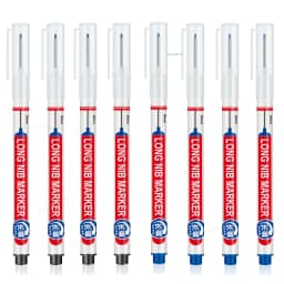 8Pcs/Set Perforating 20mm Deep Hole Long Head Nib Markers For Metal Pen Waterproof Bathroom Woodworking Decoration Multi-Purpose