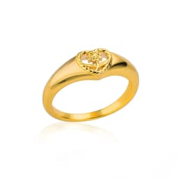 Pink Zircon Heart Rings For Women Gold Plated Stainless Steel Adjustable Heart Ring 2026 Trend Wedding Aesthetic Jewelry Gift