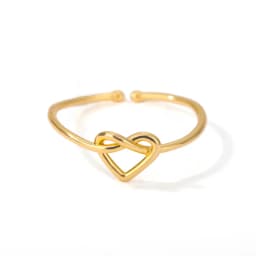 Pink Zircon Heart Rings For Women Gold Plated Stainless Steel Adjustable Heart Ring 2026 Trend Wedding Aesthetic Jewelry Gift