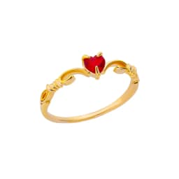 Pink Zircon Heart Rings For Women Gold Plated Stainless Steel Adjustable Heart Ring 2026 Trend Wedding Aesthetic Jewelry Gift