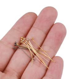 200pcs/lot 18 20 24 30 35 40 mm Metal Ball Head Pins Connector for DIY Jewelry Making Beads Needlework 0.5mm Headpin Accessories