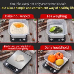 Kitchen Scale 15Kg/1g Weighing Food Coffee Balance Smart Electronic Digital Scales Stainless Steel Design for Cooking and Baking