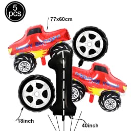 Monster Truck Theme Silicone keychain Drinking Straws Monster Truck Birthday Party Supplies Dessert Plate Napkins Cup Tablecloth