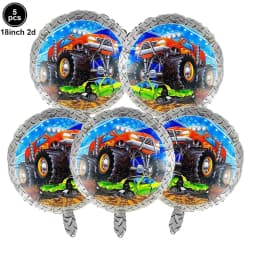 Monster Truck Theme Silicone keychain Drinking Straws Monster Truck Birthday Party Supplies Dessert Plate Napkins Cup Tablecloth